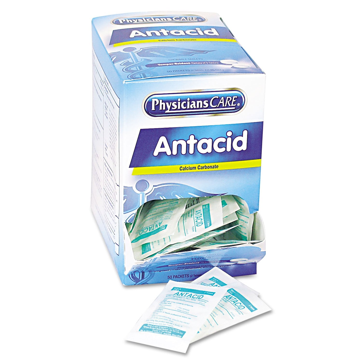 PhysiciansCare 90089 tabletas de carbonato de calcio para alivio ligero de la acidez