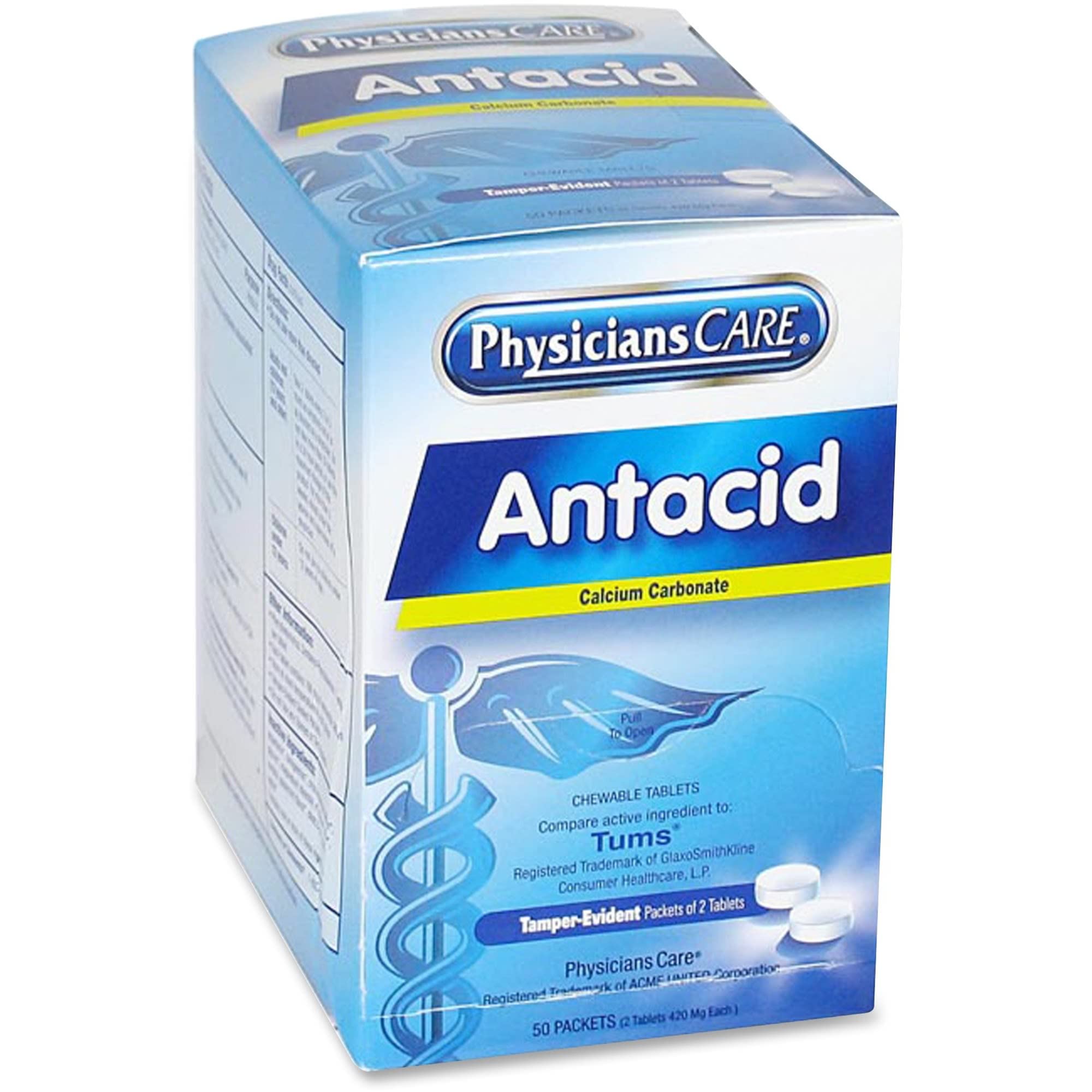 Antácido PhysiciansCare: ingrediente calcio carbonato para alivio eficaz