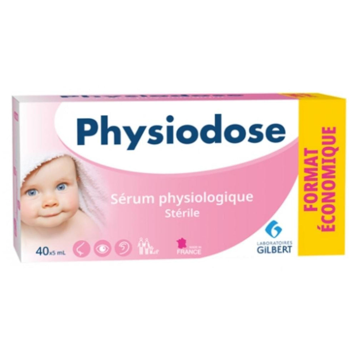 Physiodose serum fisiológico en caja de 40 dosis, higiene suave diaria