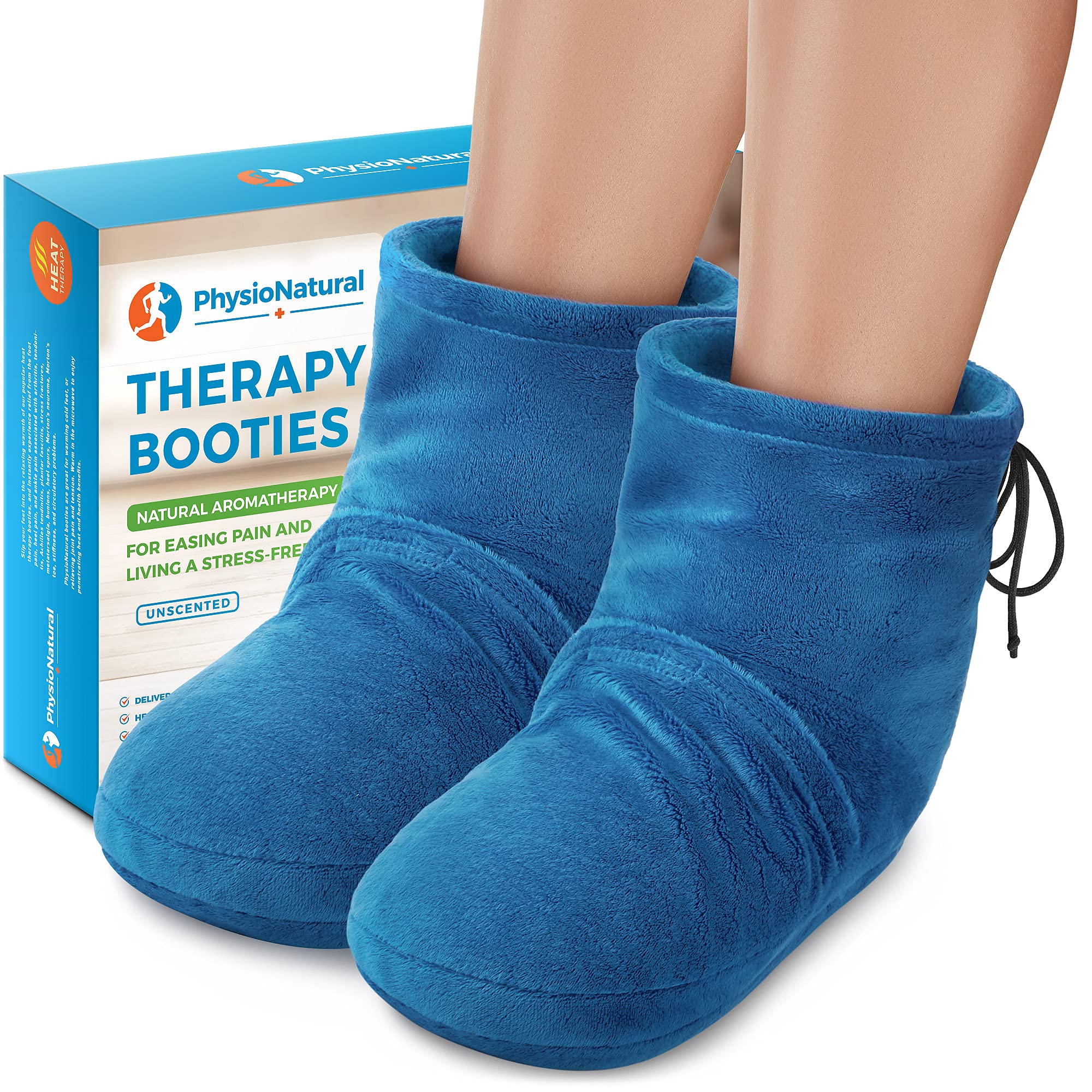 PhysioNatural botines calentadores para pies en microondas con calor profundo para relajación