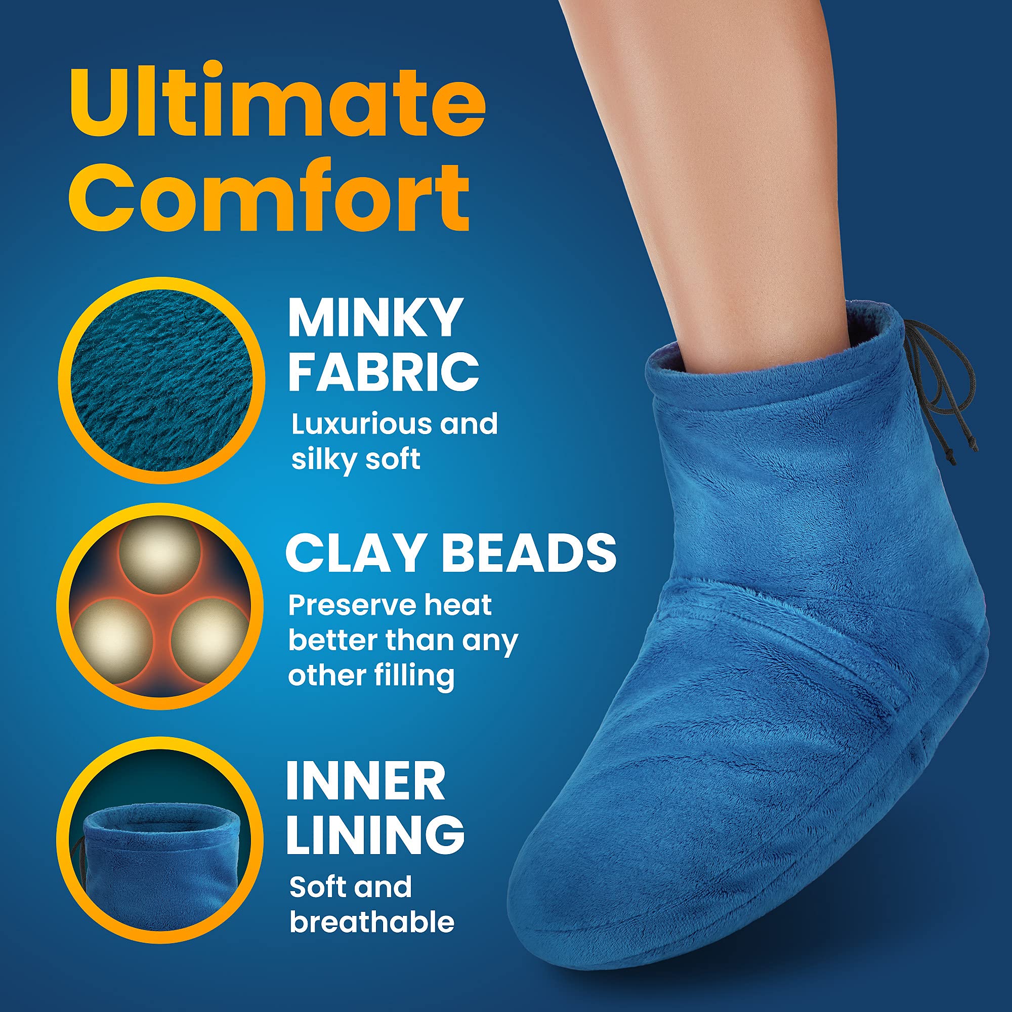 Regalo ideal PhysioNatural: botines calentadores para pies, descanso diario