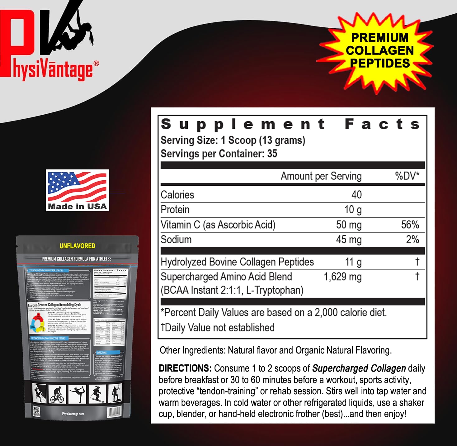 PhysiVantage durazno mango en polvo, excelente para post-entrenos.