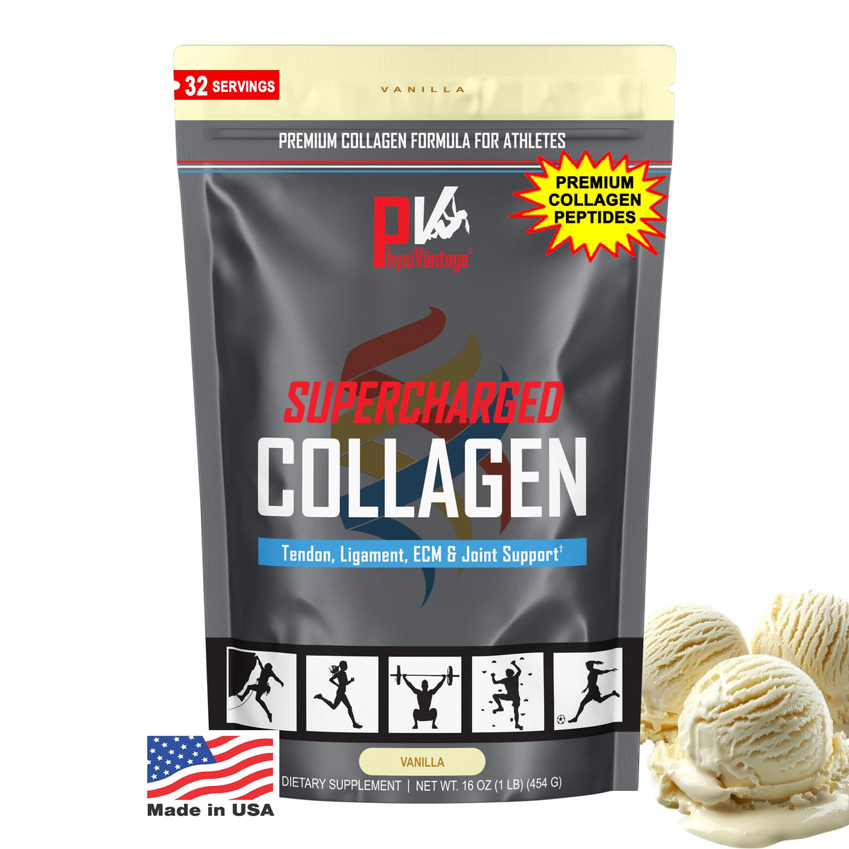 PhysiVantage Supercharged Collagen, empaque compresible para ahorrar espacio y viaje
