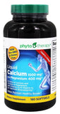 Phyto-Therapy calcio liquido capsula-blanda en botella para apoyo diario de huesos.