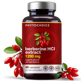 PHYTOCHOICE Berberina HCl 1200 mg en botella, apoyo potencial al metabolismo.
