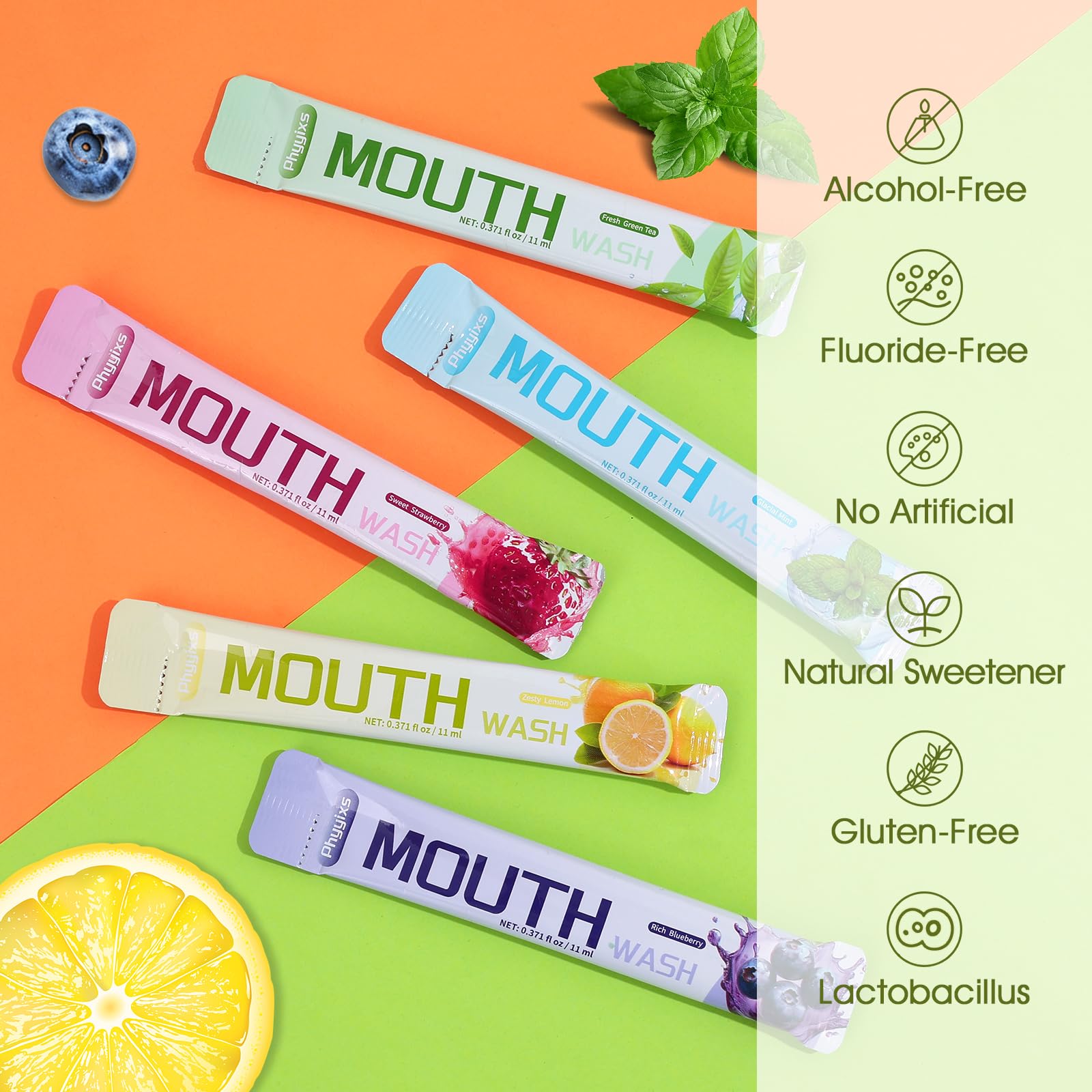 Phyyixs Mouthwash Paquetes Individuales Portátil: comodidad para viajar o salir