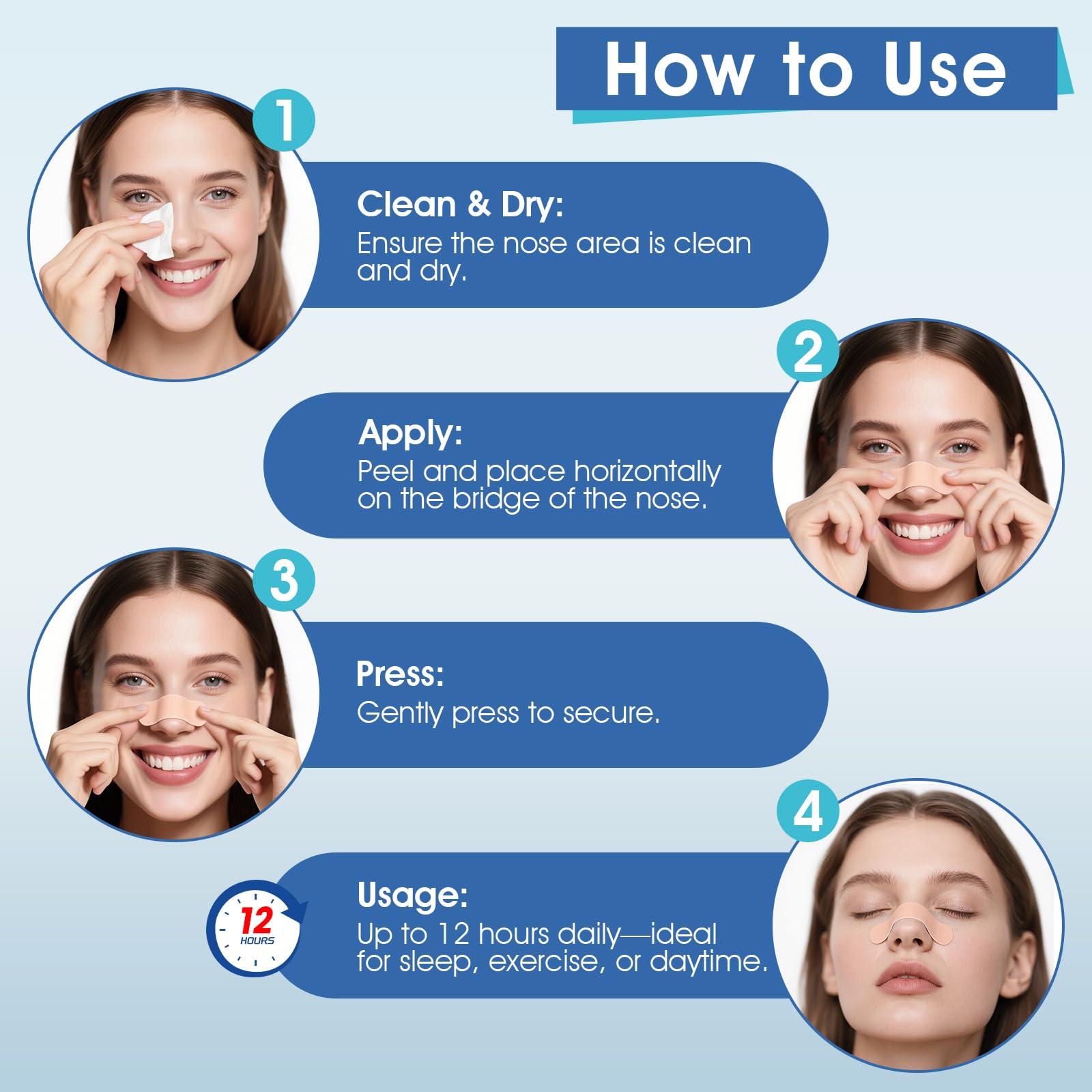 Phyyixs Nasal Strips para respirar mejor durante alergias o resfriados.