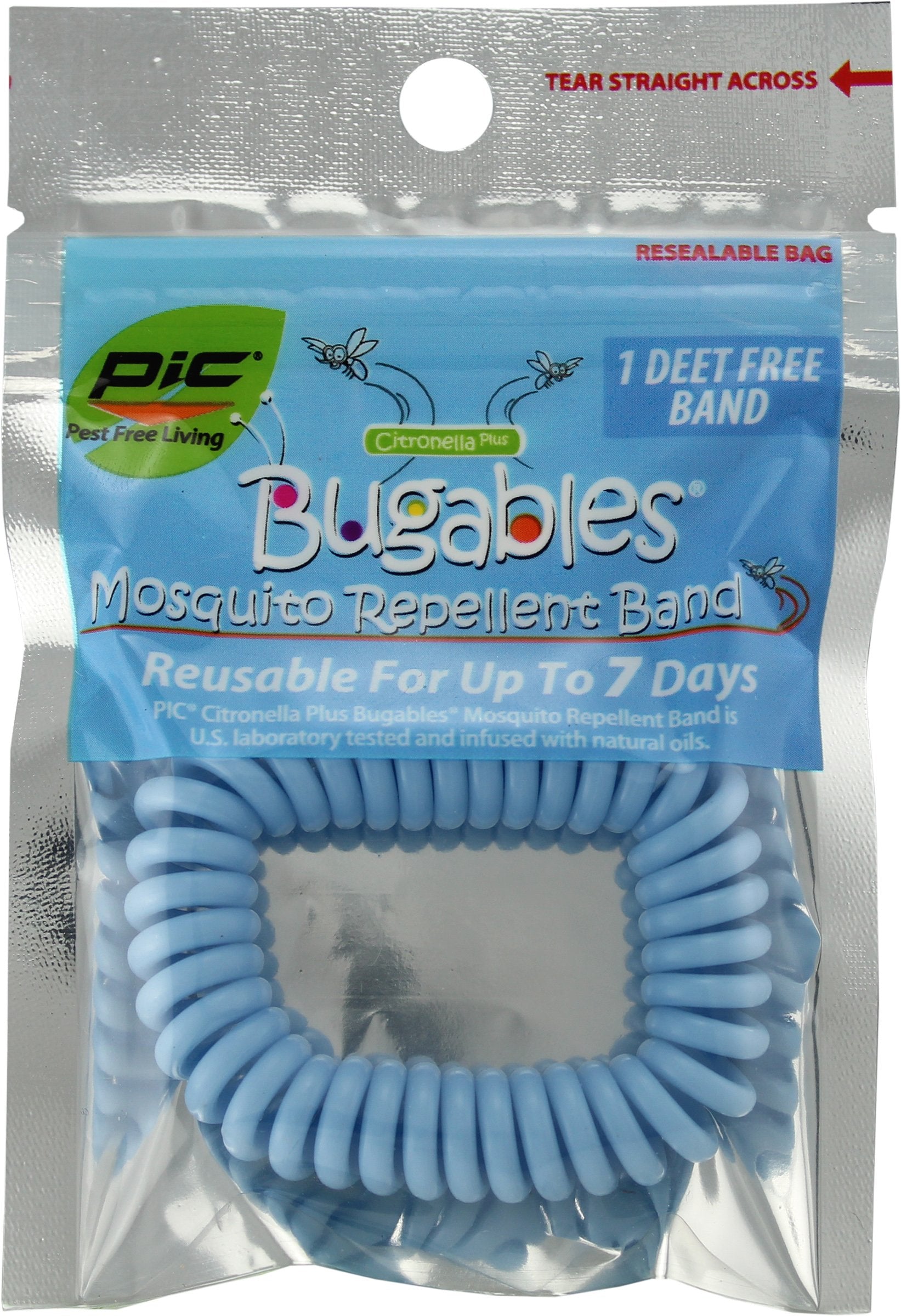 PIC Brazalete citronela en bobina para muñeca, protección al aire libre