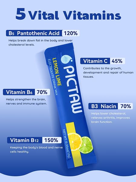 PICTAW: 8 electrolitos y vitaminas para soporte energético diario.