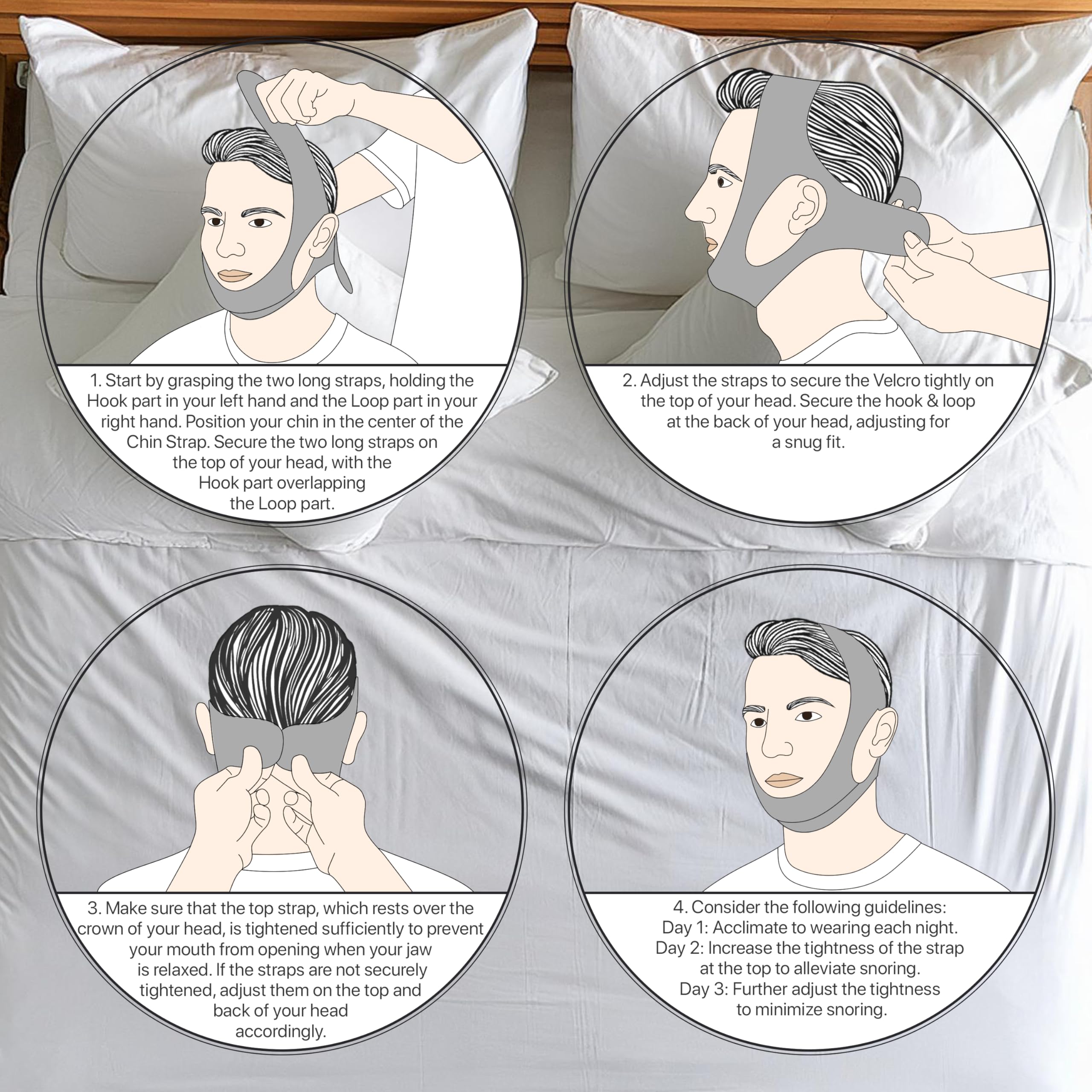 PIDOTI diseño ergonómico barbilla, agarre suave para boca cerrada.