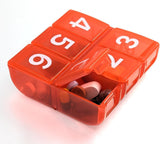 PILL THING: detalles de medidas y capacidad de las pastillas.
