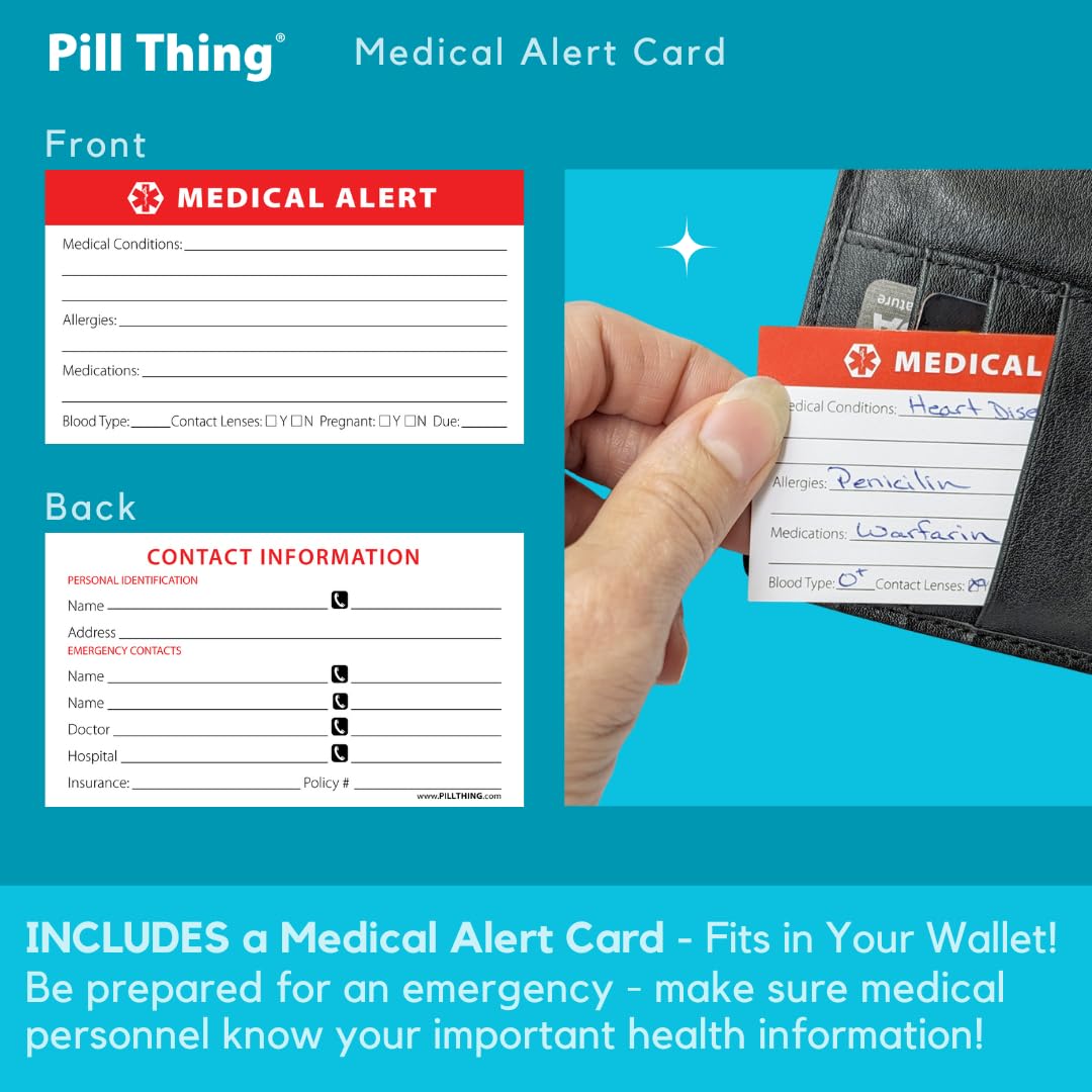 PILL THING Dimensiones útiles para el almacenamiento organizado de píldoras.