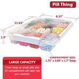 Pill Thing diseño a prueba de derrames con pestillos.