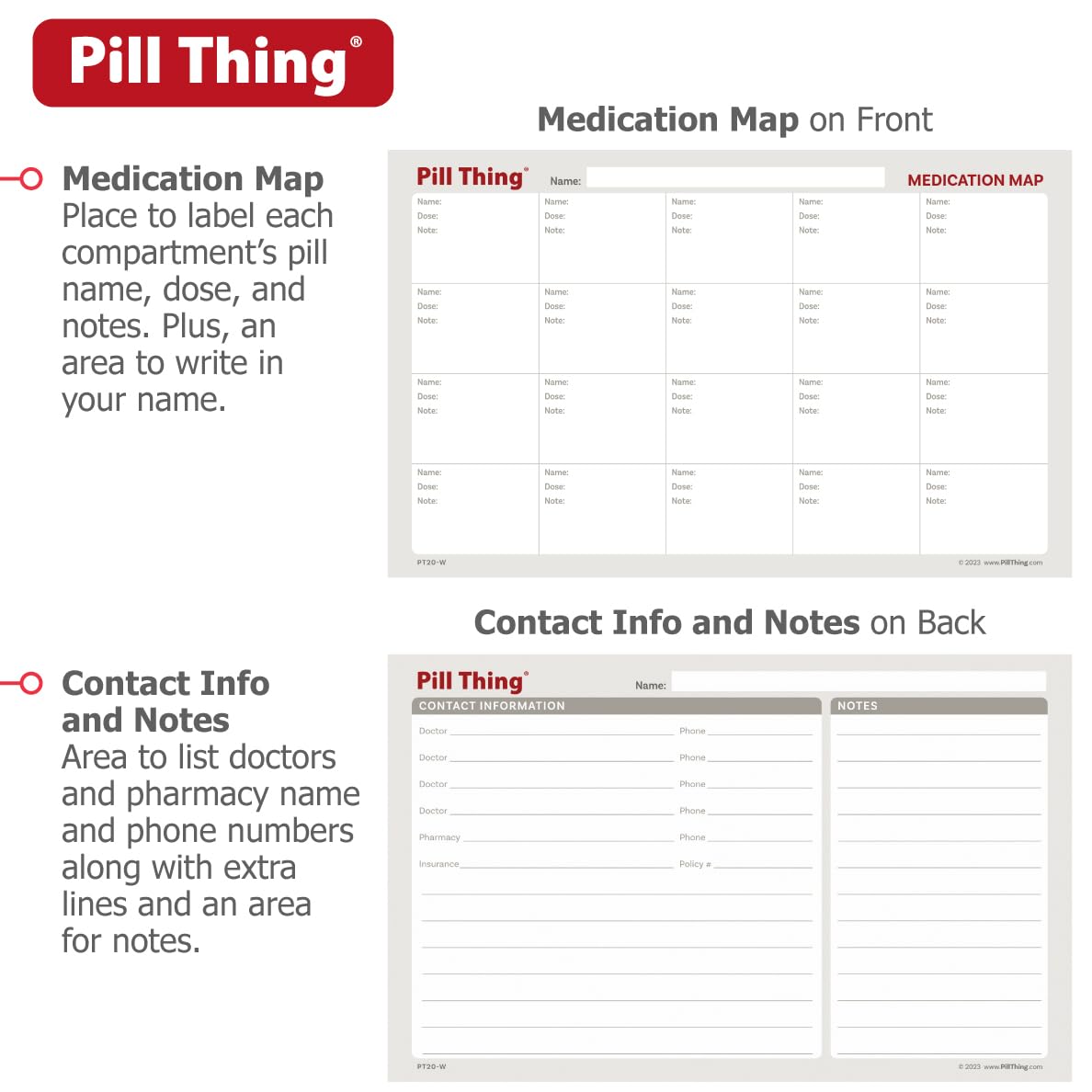 Pill Thing tamaño compacto ideal para viajar y guardar.