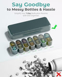 Pillex Organizador Pastillas ideal para viaje, cabe en bolso o bolsillo