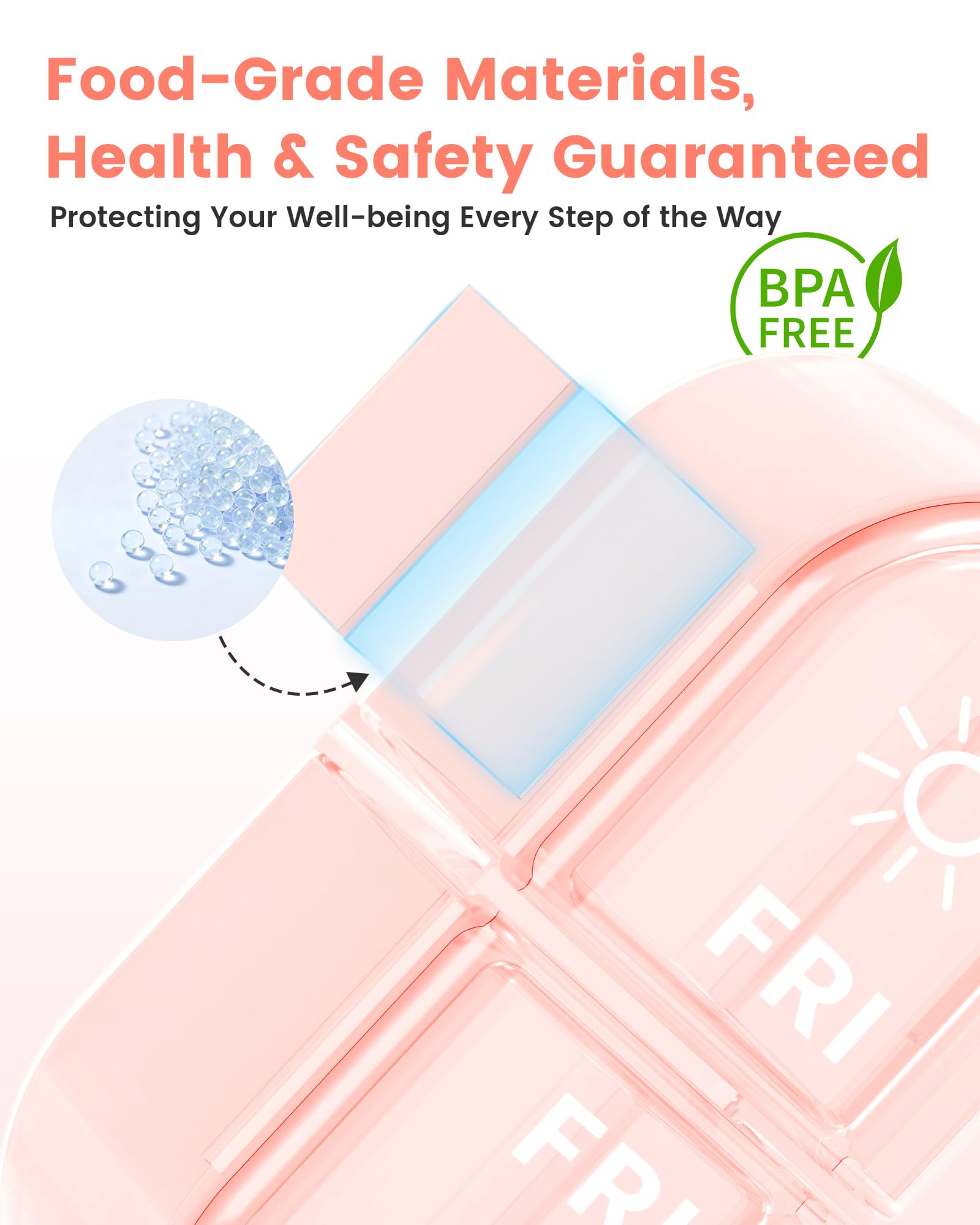 Pillex: seguridad BPA-free rosa para uso diario.