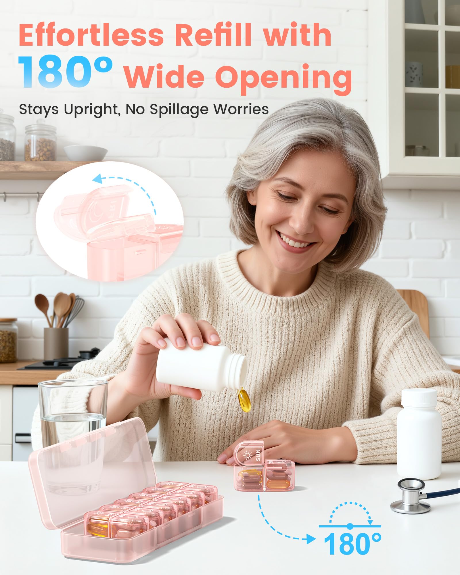 Pillex: sello hermético rosa mantiene la frescura en condiciones húmedas.