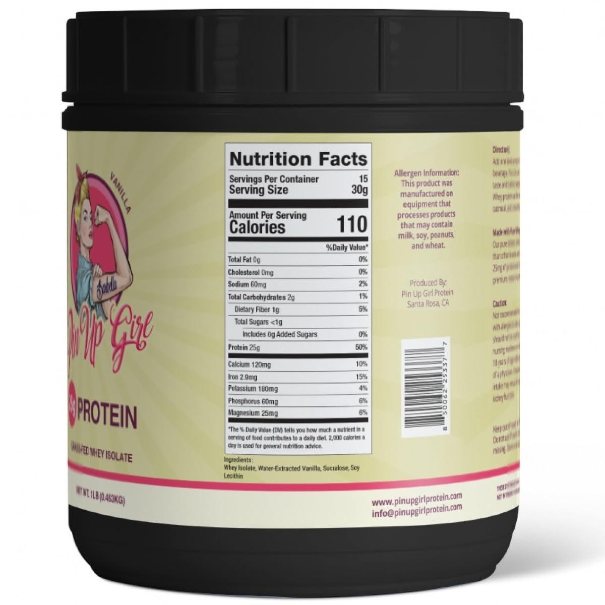 Pin Up Girl Whey Vanilla: parte de donaciones que apoya a jóvenes mujeres.