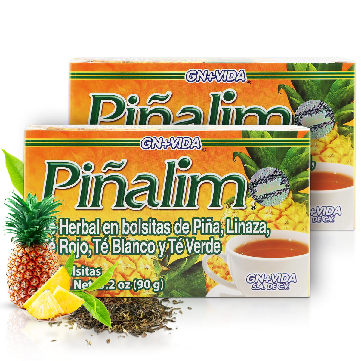 PIÑALIM GN + VIDA Detox en empaque doble para almacenamiento.