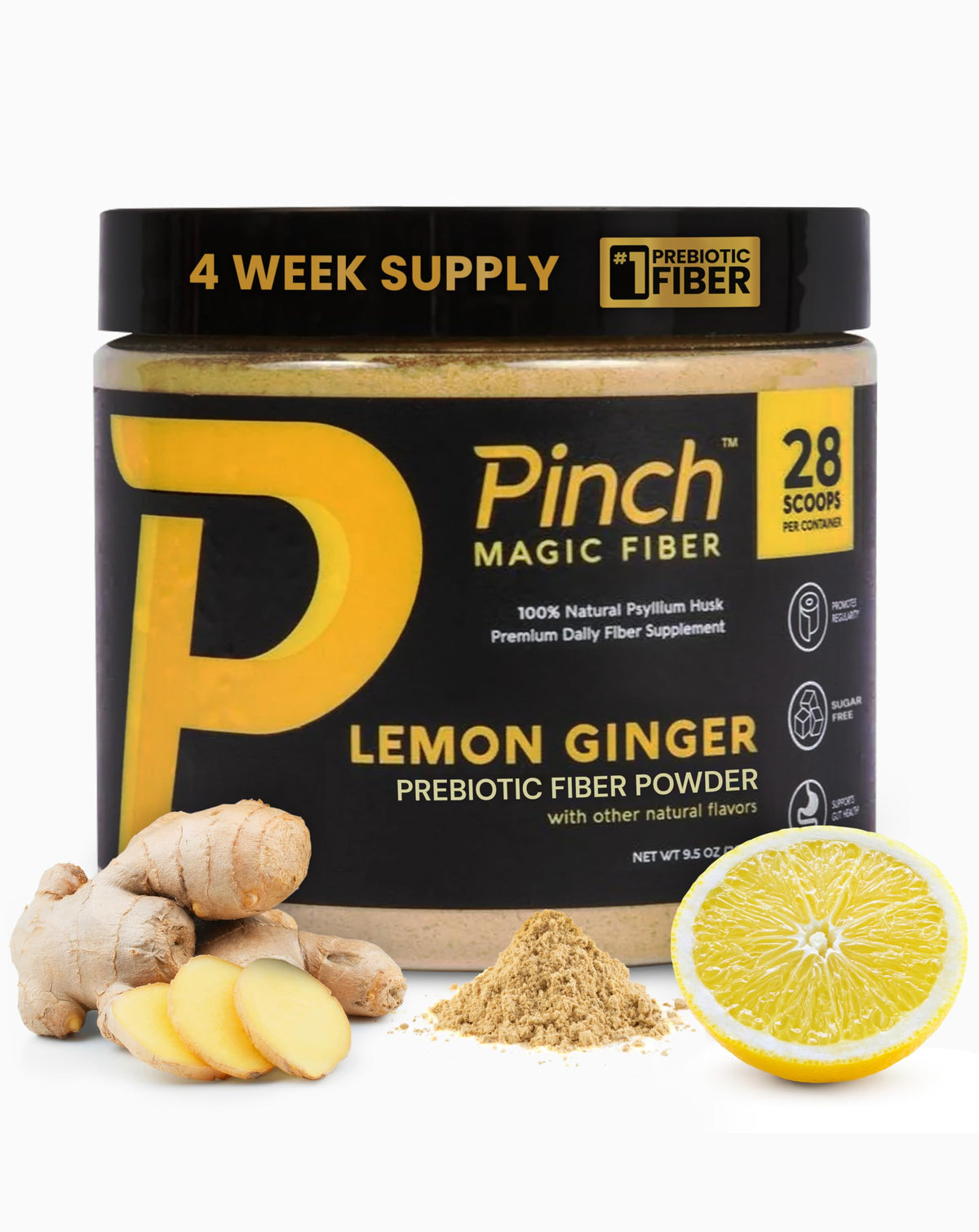 Pinch Magia: bote volcado para dosis suave de fibra para la digestión diaria.