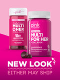 Frasco compacto de gomitas PINK, tamaño ideal para la rutina