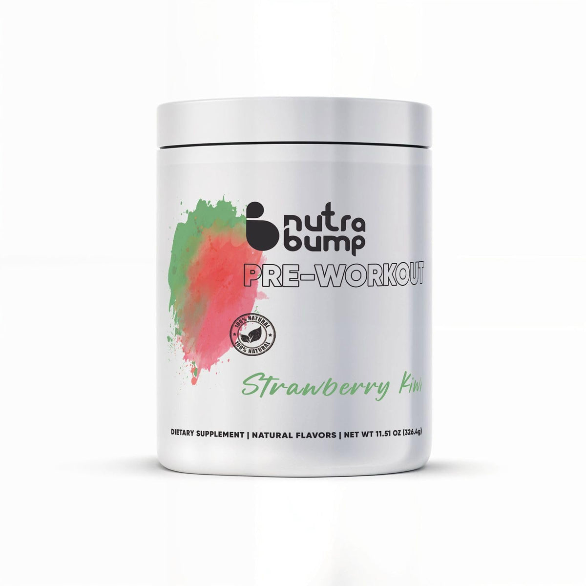 PINK NUTRABUMP Pre-entrenamiento Fresa Kiwi en bote, energía suave para embarazadas o lactancia.