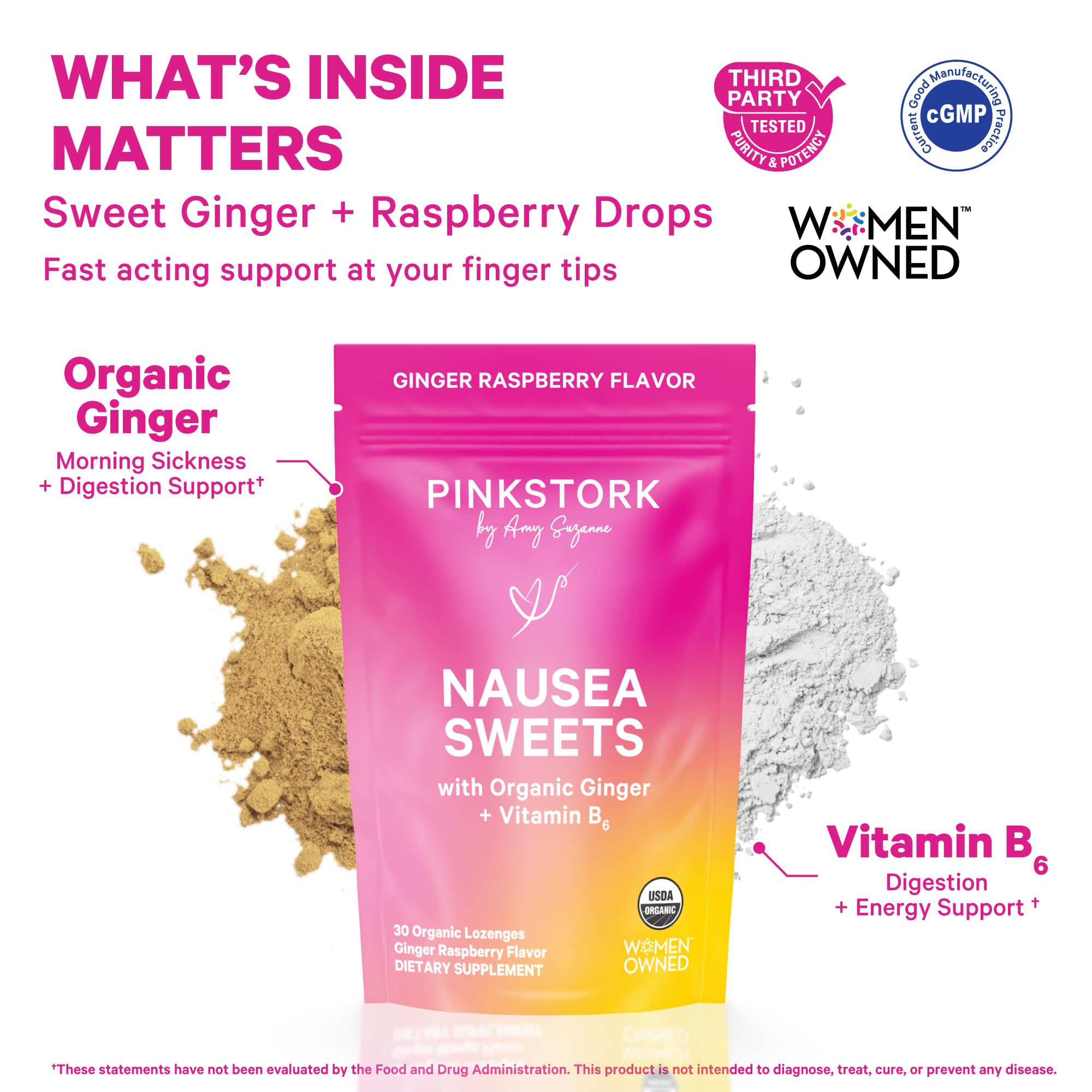 Pink Stork dulces-frambuesa-ginger-textura-suave: sabor agradable para comer