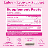 Pink Stork Labor Prep: etiqueta legible para consultar indicaciones diarias.
