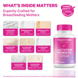 Pink Stork Lactation Probiotic cápsulas en botella, dosis diaria conveniente