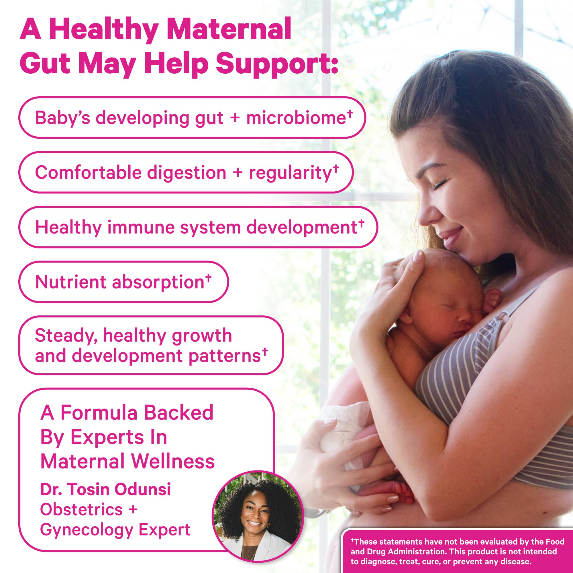Pink Stork Lactation Probiotic uso diario, apoyo general para mamá lactante