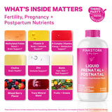 Pink Stork líquido prenatal, sabor baya para una experiencia agradable.
