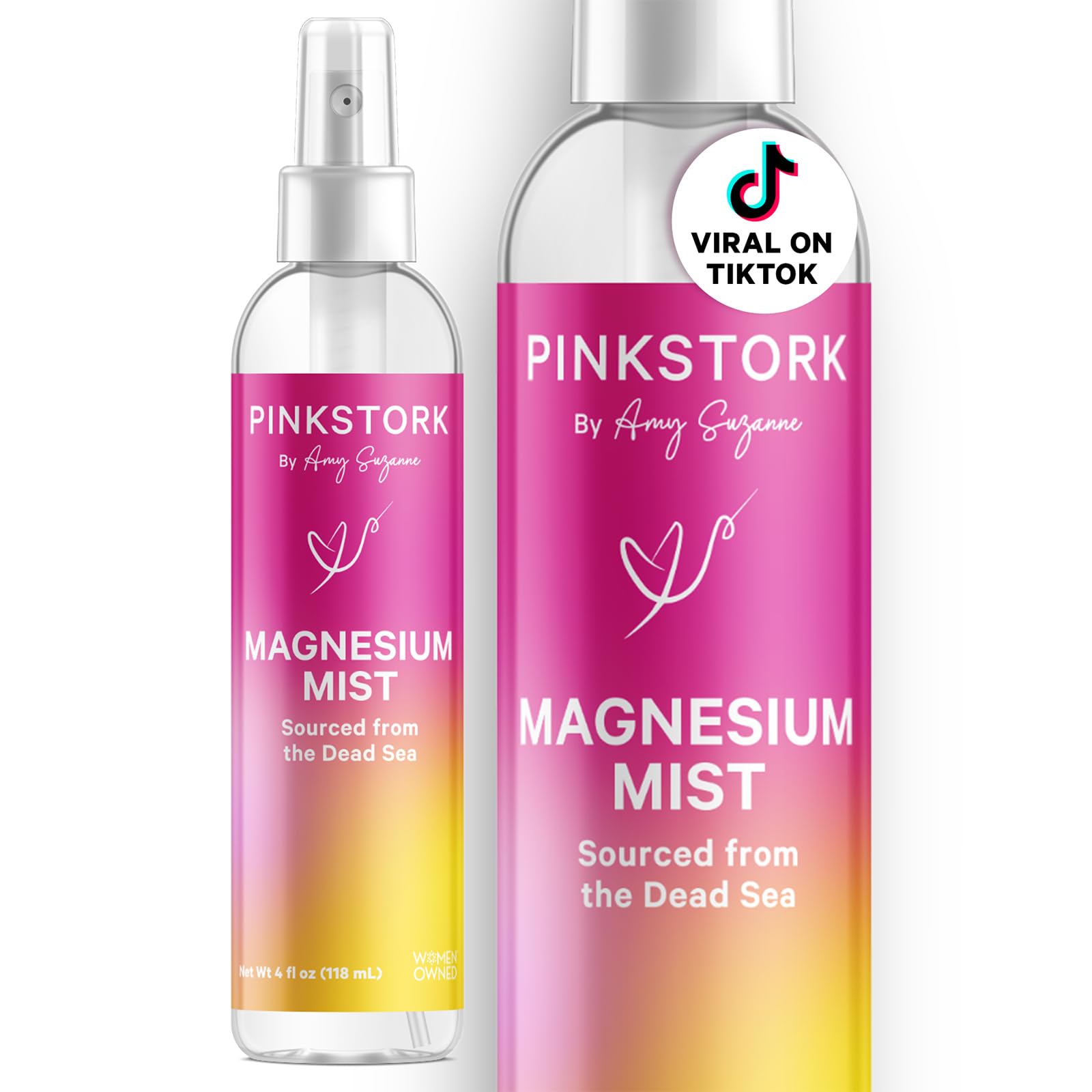 Pink Stork Magnesio atomizador en botella, alivio rápido para la piel