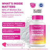 Envase de Pink Stork Magnesio Glycinate con Vitamina D para calma.
