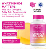 Cápsulas suaves Pink Stork Omega 3 para uso diario cómodo