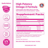 Detalles de DHA y EPA en etiqueta Pink Stork Omega 3
