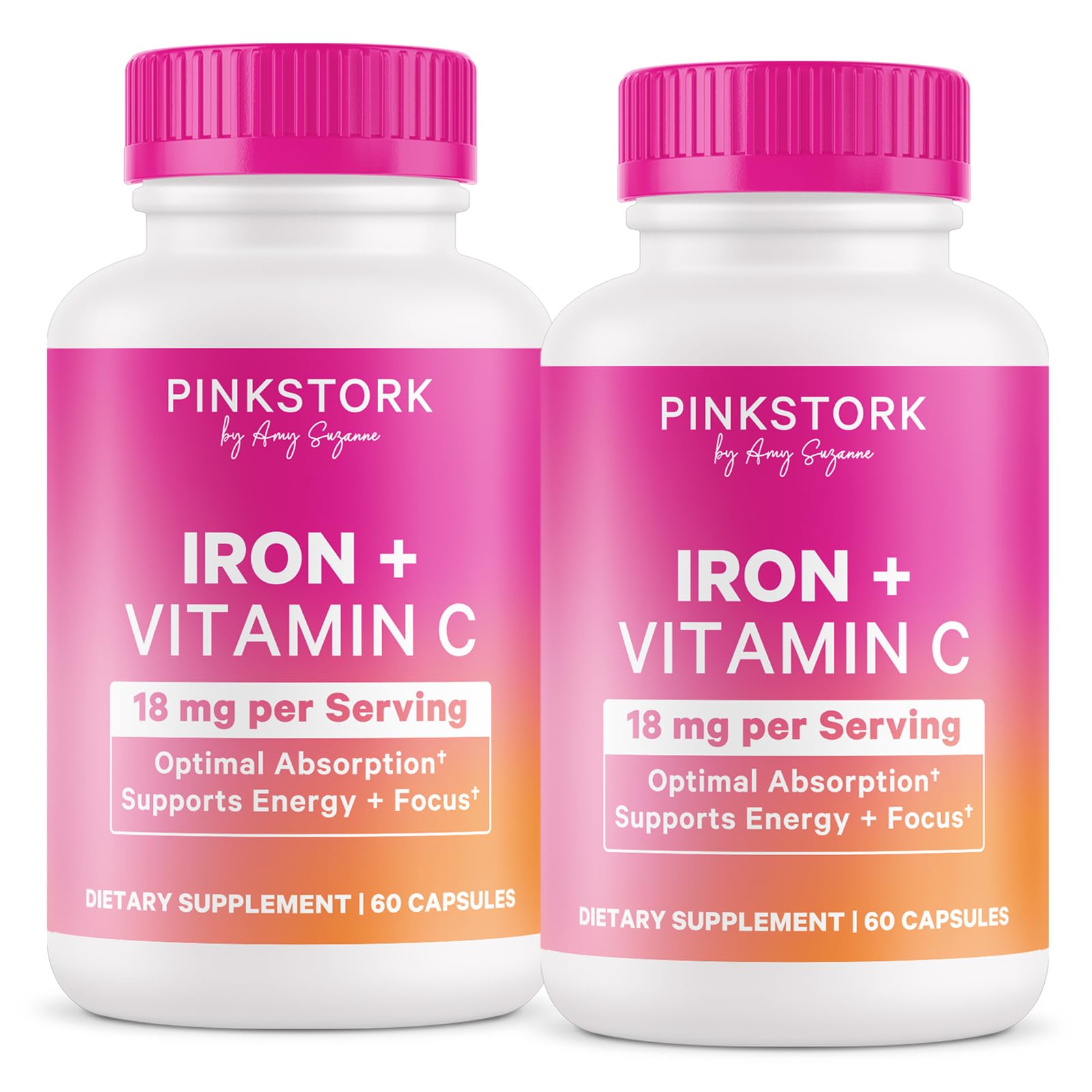 Pink Stork Prenatal Hierro 18mg cápsula para energía diaria y absorción