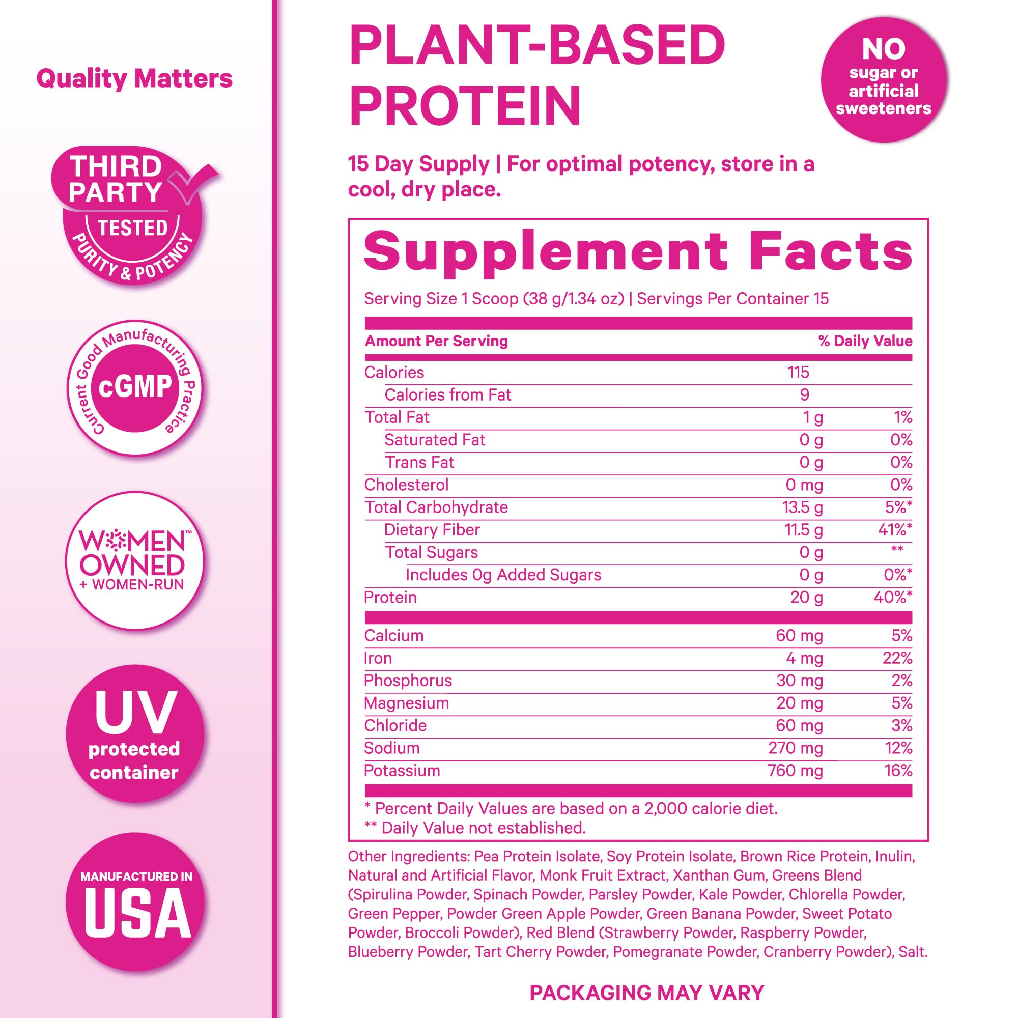 Proteína Pink Stork Vanilla con superalimentos para energía sostenida.