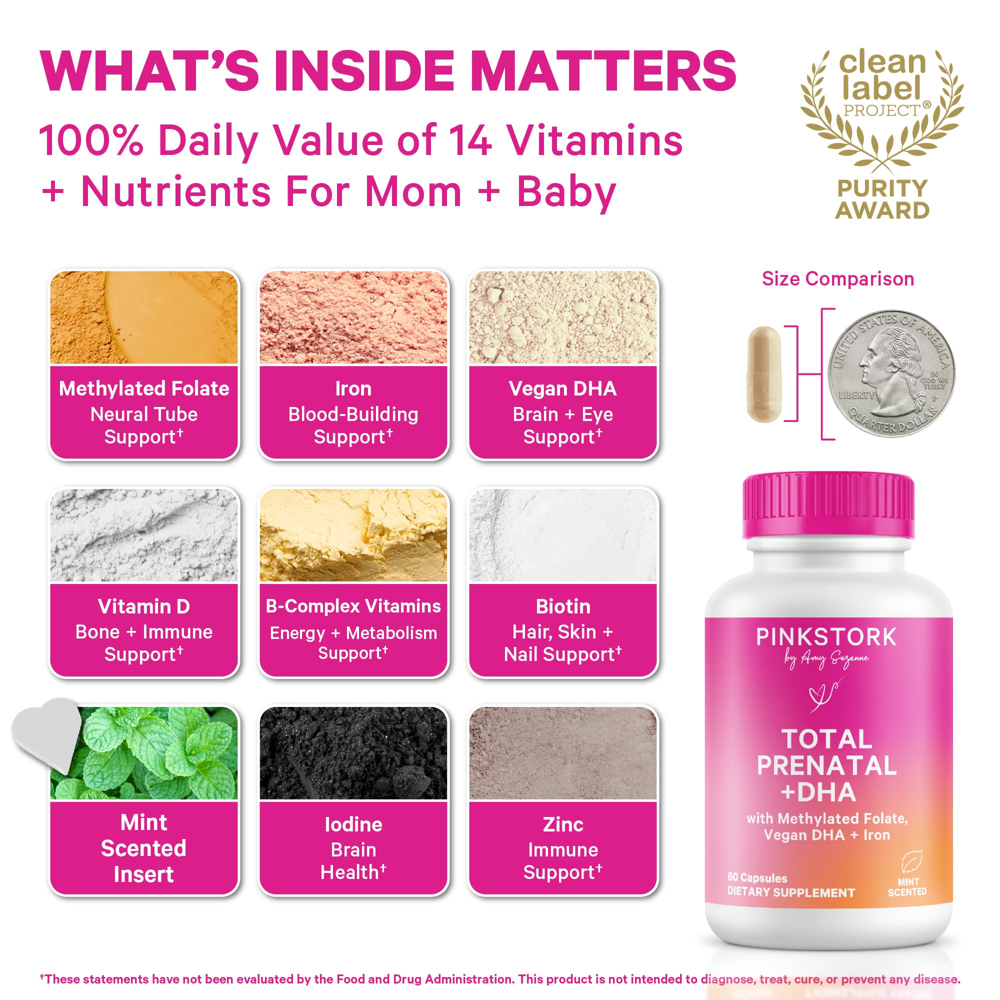 Pink Stork Total Prenatal, cápsulas fáciles de tomar para el día a día