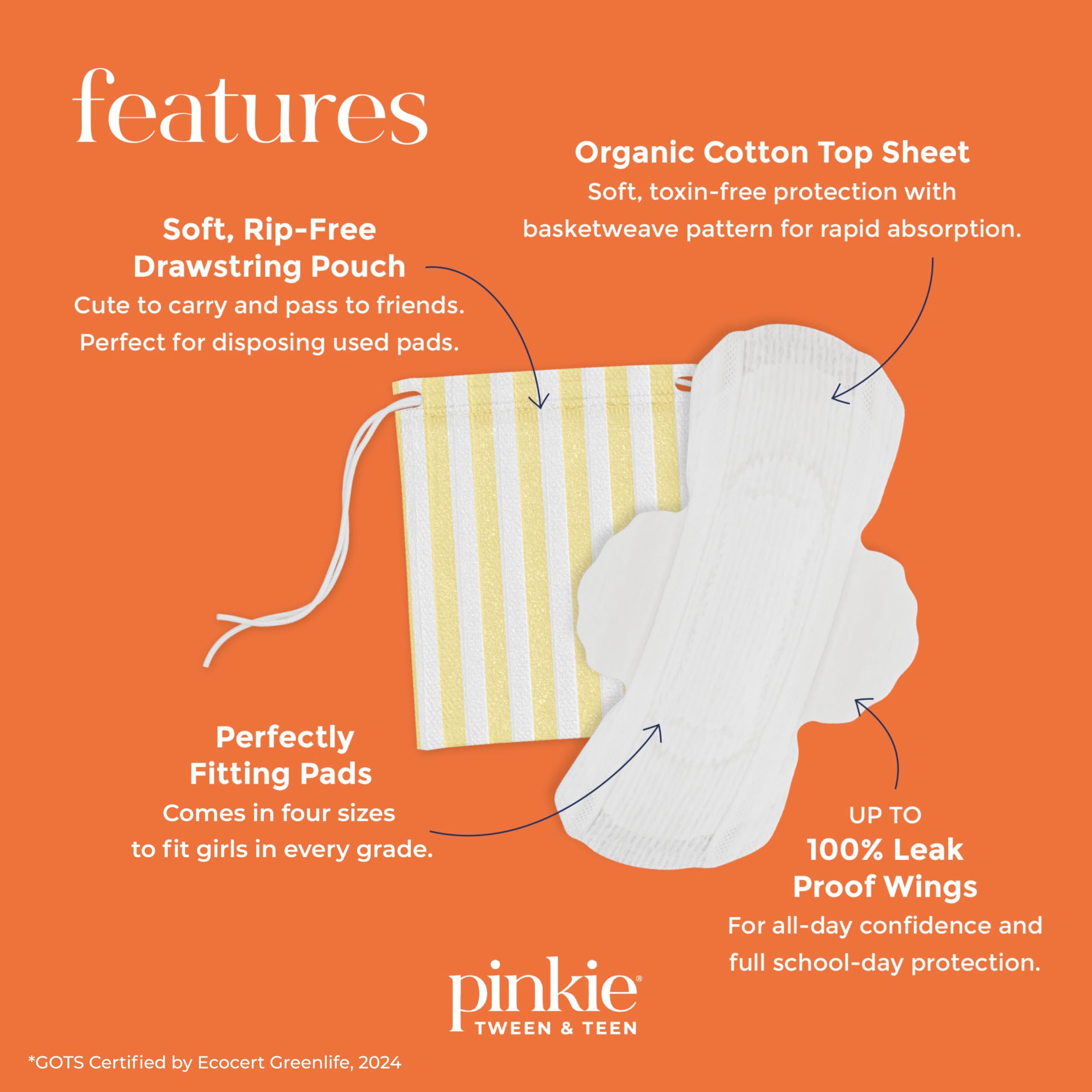 Pinkie Period Mini: capa de algodón orgánico para suavidad y comodidad
