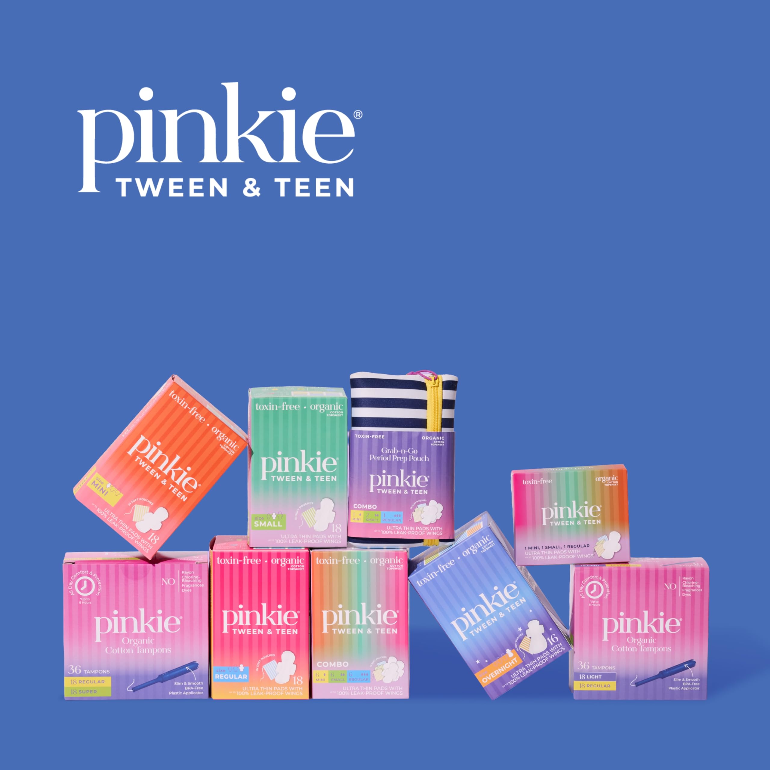 Pad Pinkie Period Starter Pads en bolsita suave para transporte y uso limpio.
