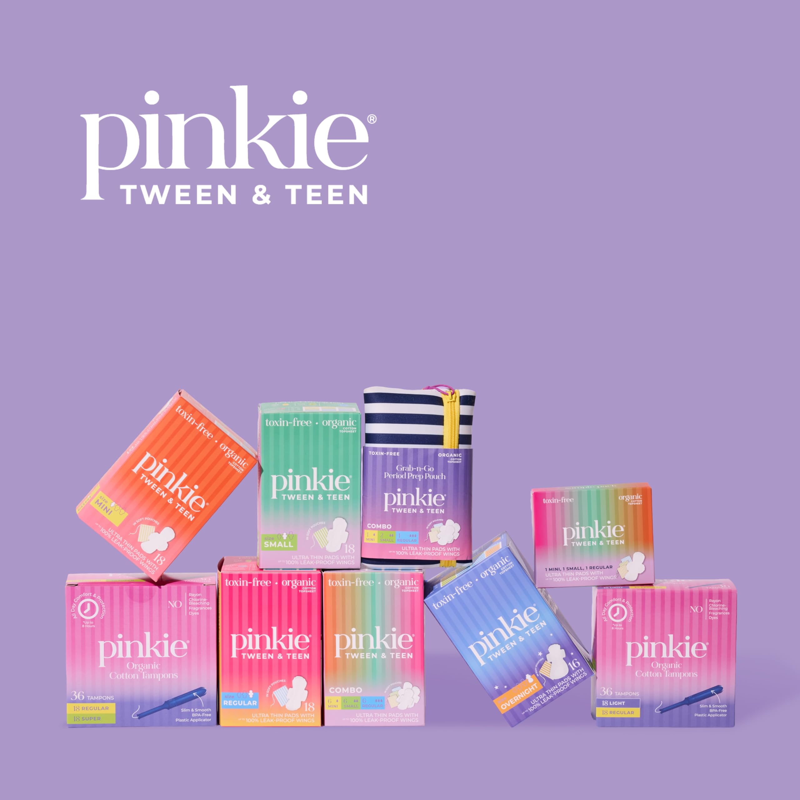 Pinkie Period Starter Pads desarrollado por madres, enfoque práctico para apoyar a las adolescentes.