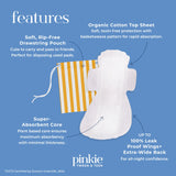 Pad Pinkie Period Starter Pads núcleo absorbente de polímero para mayor absorción.