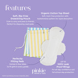 Pinkie Period Starter Pads regular pack, cobertura adecuada para días completos en la escuela.