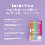 Pinkie Period Starter Pads sin cloro, opción más limpia para el cuidado diario.