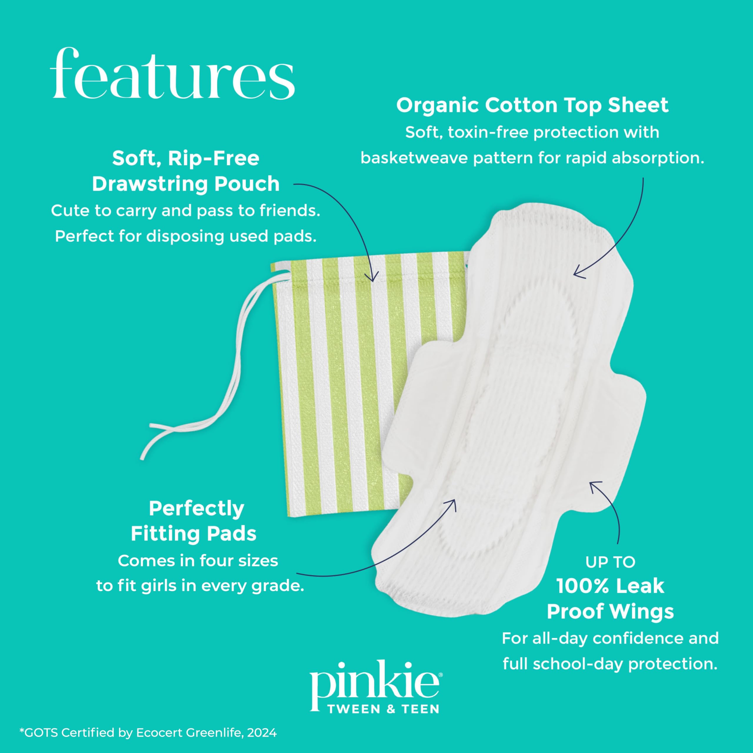 Protecciones Pinkie: núcleo absorbente rápido para una sensación seca