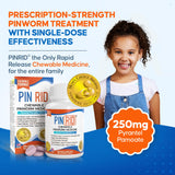 PIN RID – tabletas masticables de chicle, sabor agradable para niños.