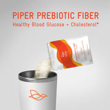 Piper Biosciences Prebiotic Fiber: disolución en vaso de agua para una bebida suave