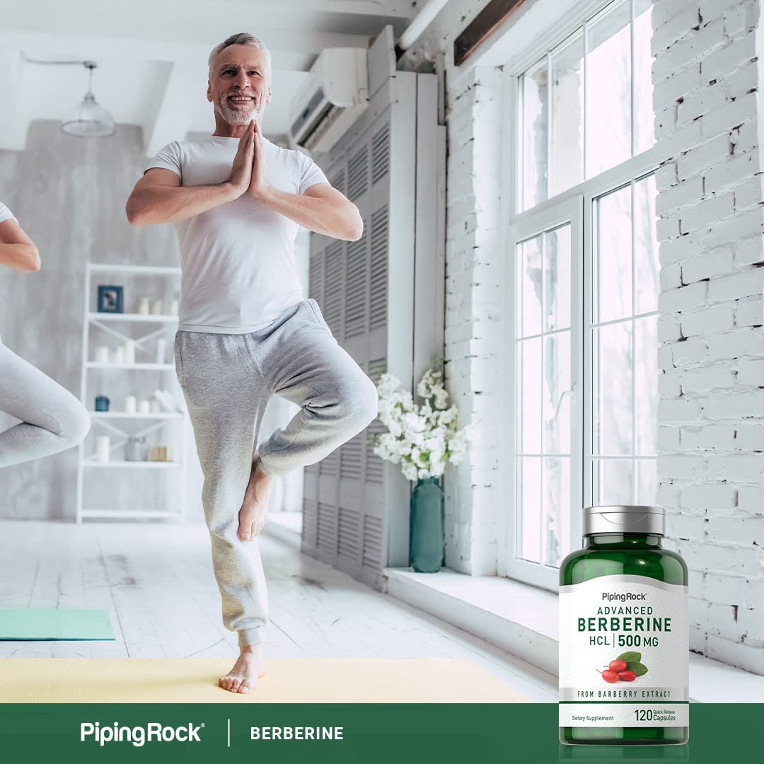 Piping Rock Berberina HCL uso diario recomendado, complemento conveniente para un estilo de vida saludable.
