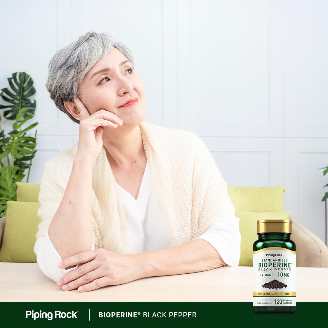 Piping Rock Bioperine, escena de despensa, fácil incorporación a la rutina.