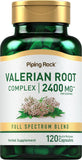 Piping Rock cápsulas valeriana en bote con liberación rápida para comodidad diaria